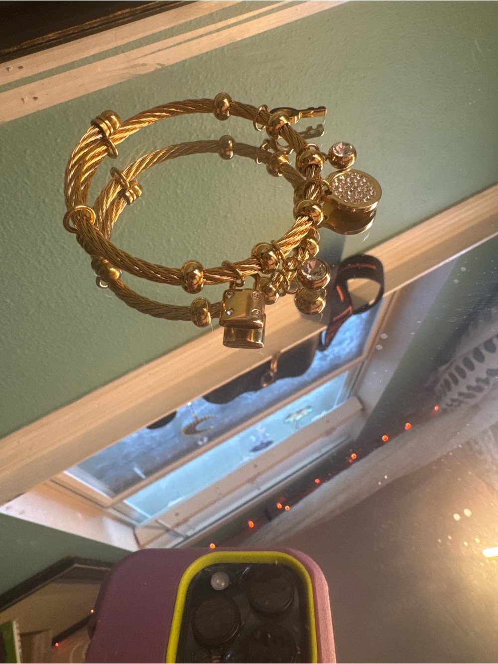 Gold-Tone Crystal Charm Bracelet - Women's Jewelry - Picture 3 of 3
